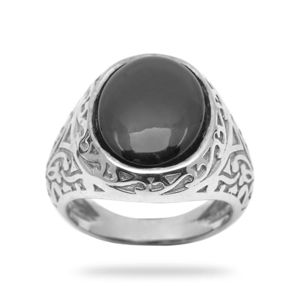 Bague onyx argent Eagle